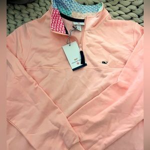 🆕 Vineyard Vines X Target Pink Quarter Zip Long Sleeve Top